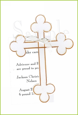 Cross with ribbon tag and glitter
